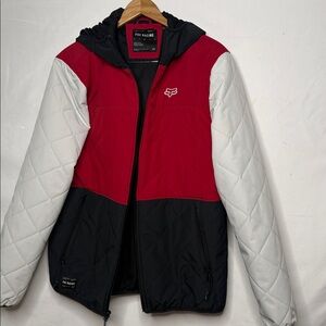 NWOT Fox Racing Skyline Insulated quilted colorblock hooded jacket sz Lg